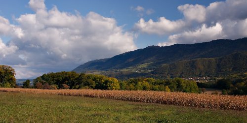 La Maladière : Paysage haut-savoyard sur Orcier et le Mont d'Hermone