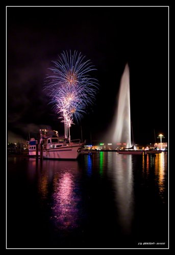 The fireworks for the opening of the Geneva Festival 2010