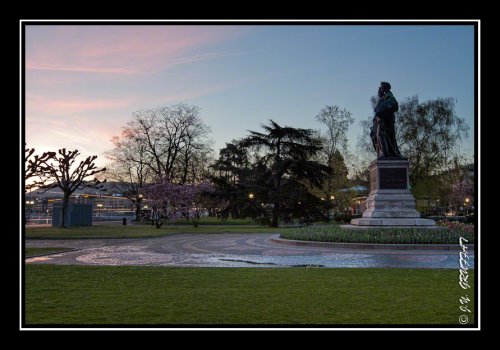 Balade à l'aube dans le jardin anglais (Genève)