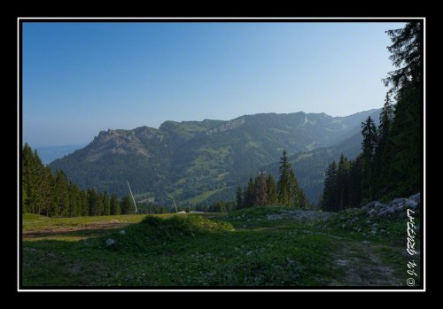 Le Mont César et les Mémises depuis le sommet des pistes de ski de Bernex