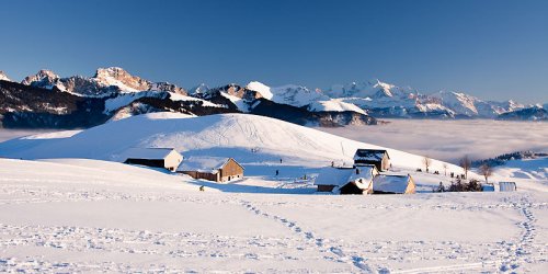 Panorama sur Ajon et le Mont-Blanc